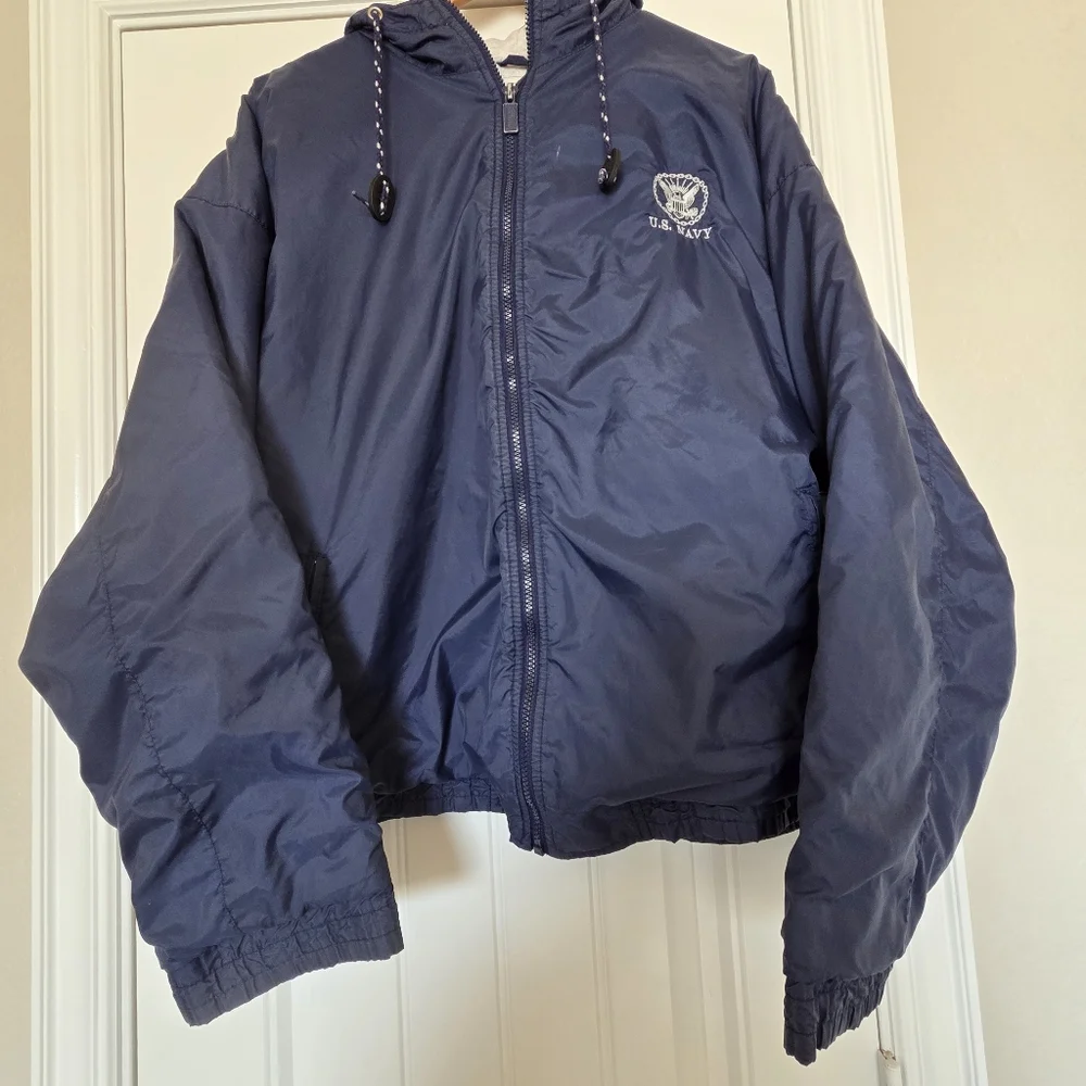 Vintage Navy Midshipman Gear For Sports Blue Military Vintage Jacket XL